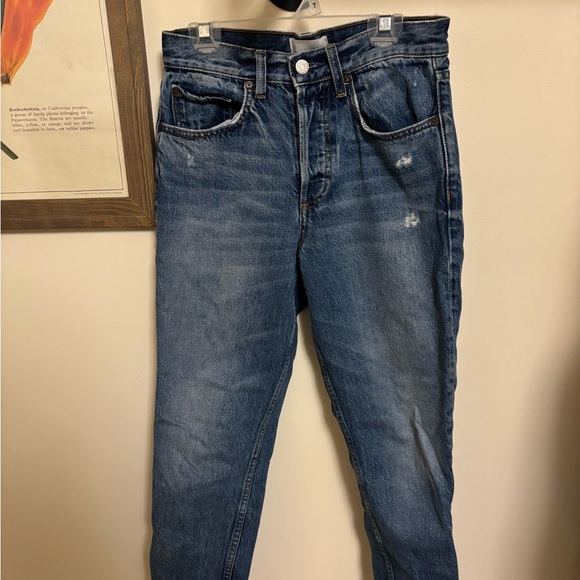 Boyish Blue Boyfriend Jeans with Embroidered Pocket - Picture 6 of 6